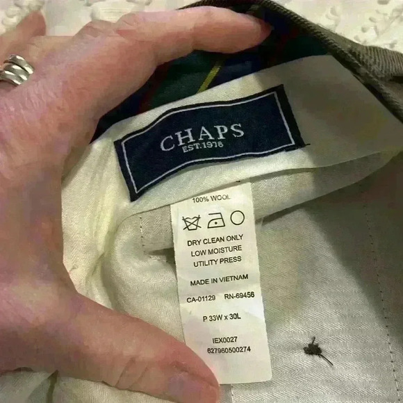 Chaps 100% wool brown dress slacks. Men’s size 33x30 - Picture 5 of 8